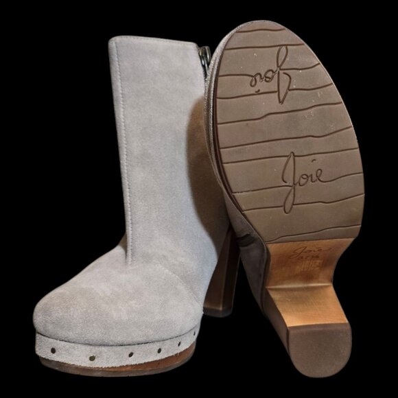 JOIE Women's Retro Platform Suede Clog Ankle Dewitt Bootie sz  37.5 (7.5) NWOT - Picture 8 of 8